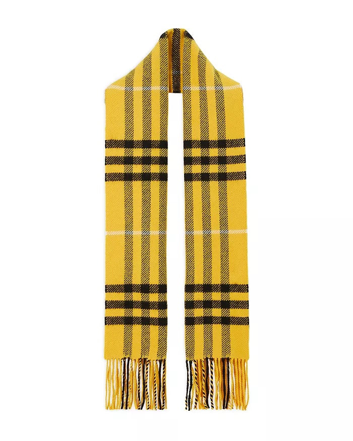BURBERRY CHECK WOOL & CASHMERE SCARF