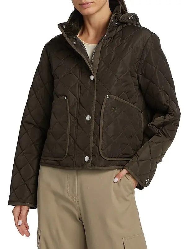 BURBERRY DIAMOND QUILTED NYLON CROPPED JACKET