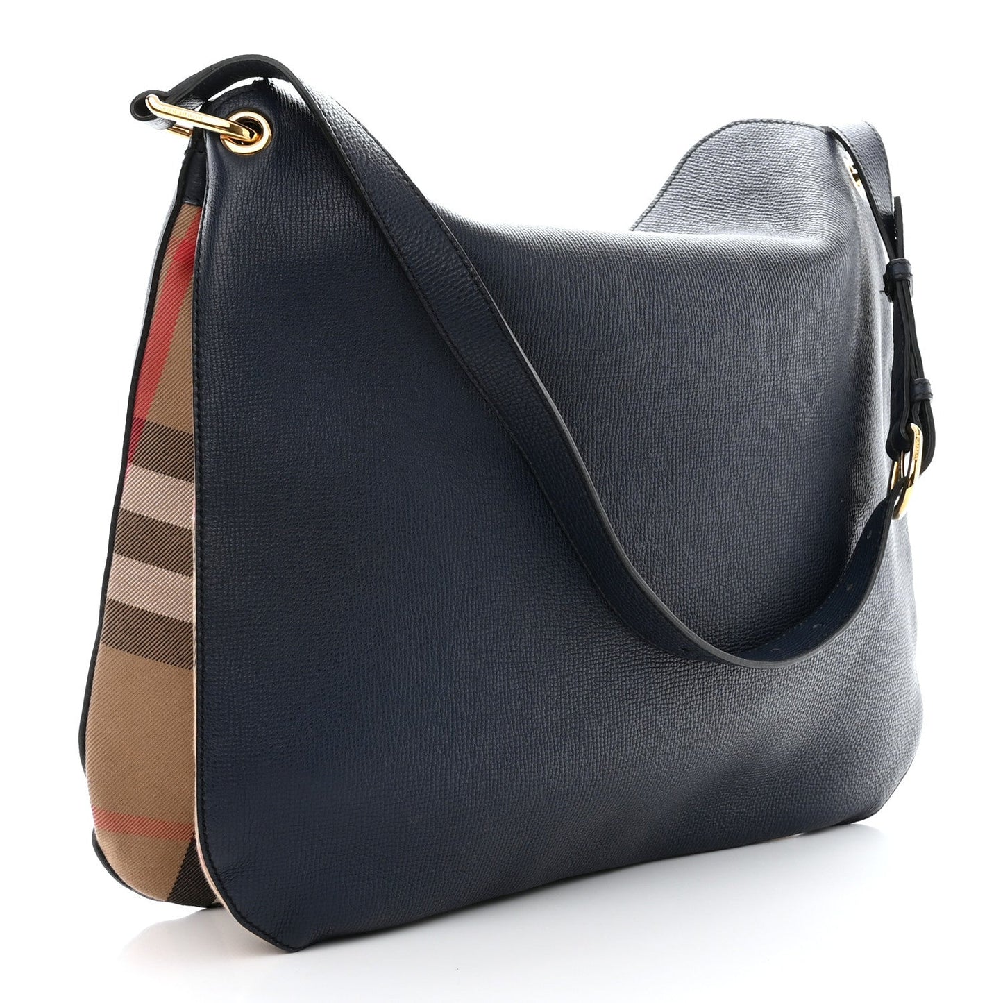 BURBERRY DERBY HOUSE CHECK CORNWALL CALFSKIN LEATHER HOBO BAG