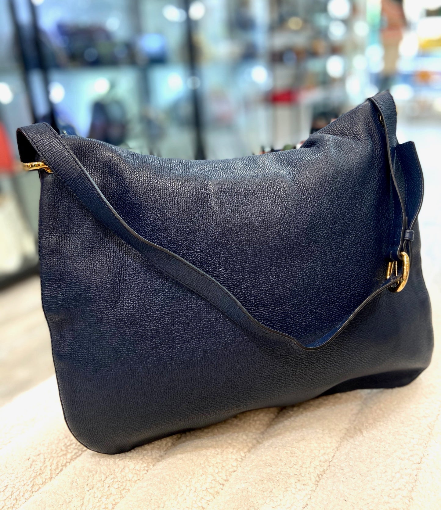 BURBERRY DERBY HOUSE CHECK CORNWALL CALFSKIN LEATHER HOBO BAG