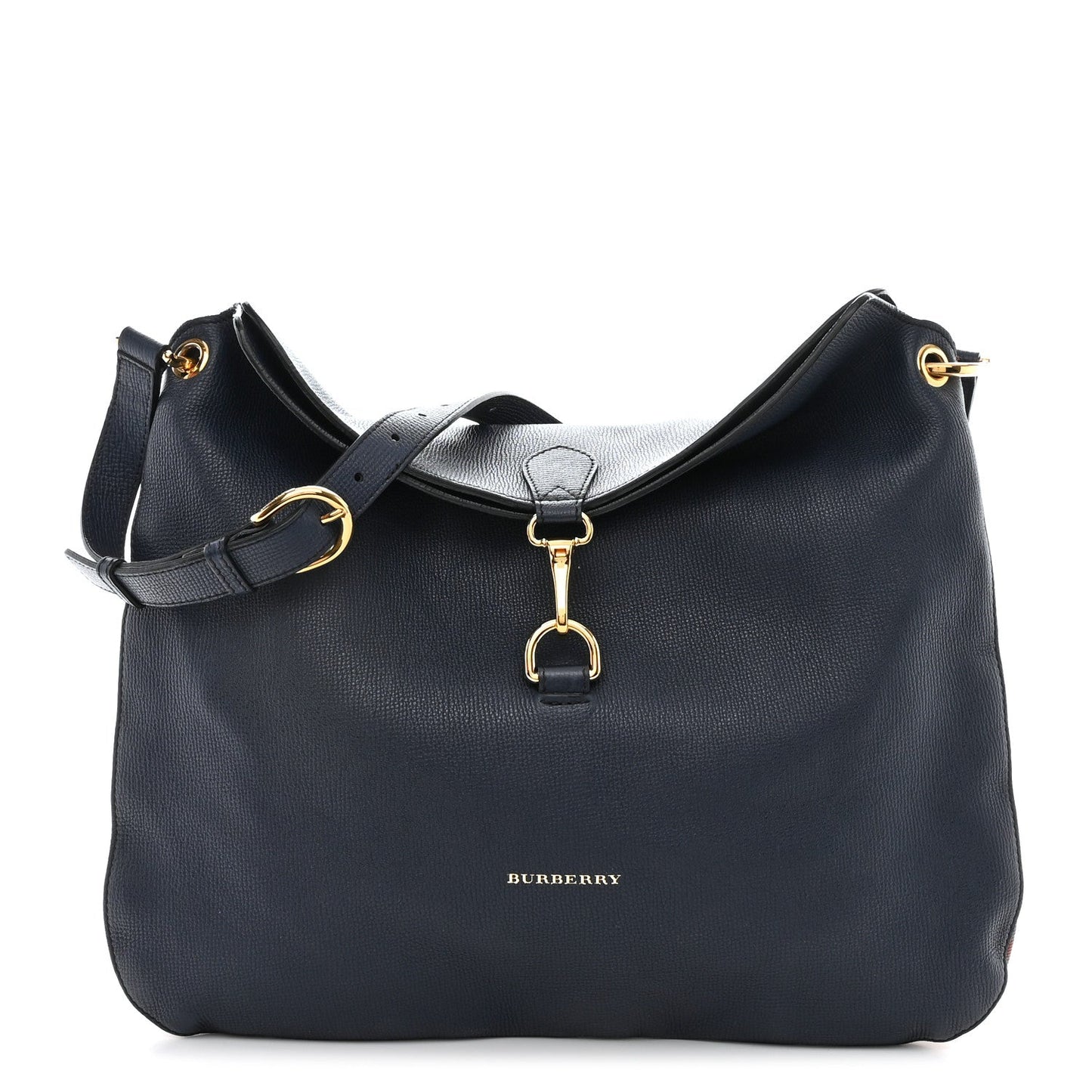 BURBERRY DERBY HOUSE CHECK CORNWALL CALFSKIN LEATHER HOBO BAG