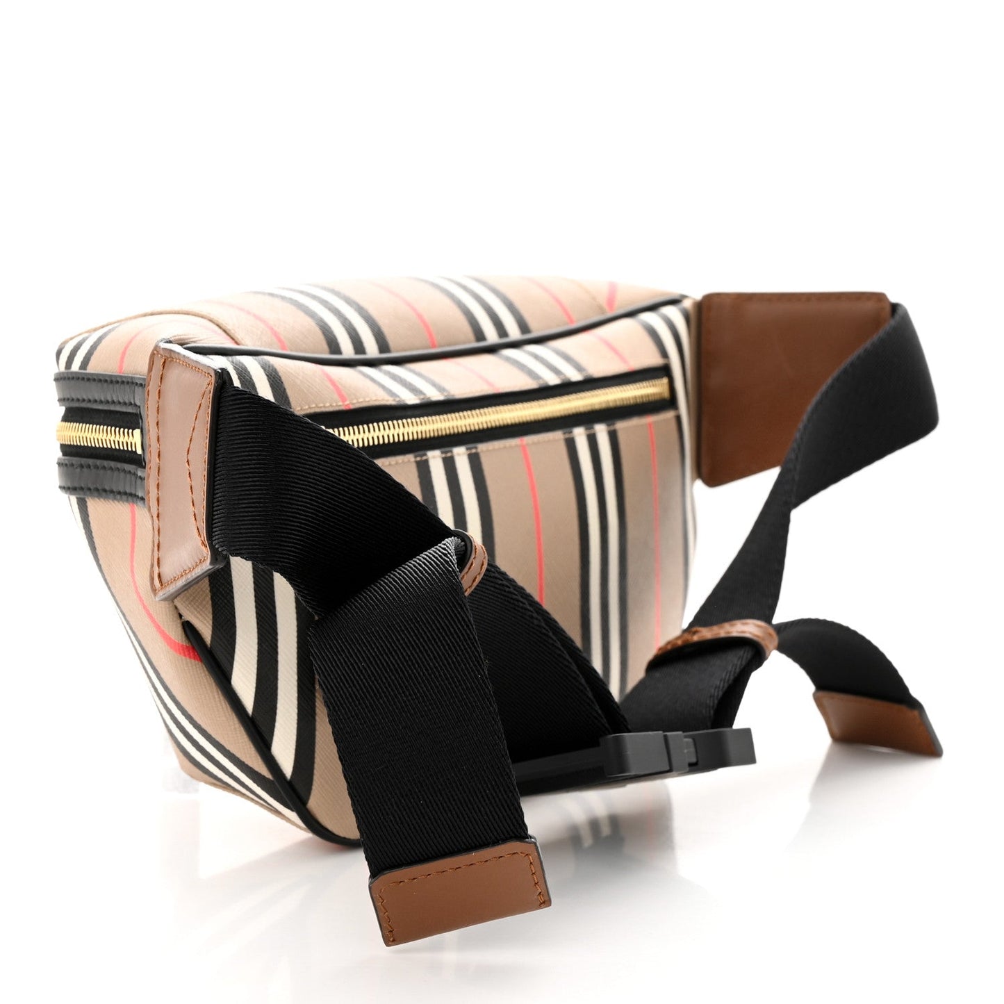 BURBERRY SONNY ICON STRIPE E-CANVAS BELT BAG