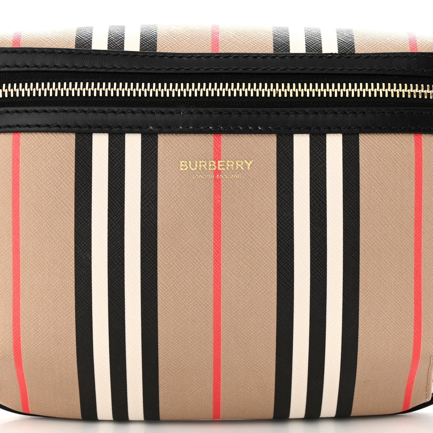 BURBERRY SONNY ICON STRIPE E-CANVAS BELT BAG