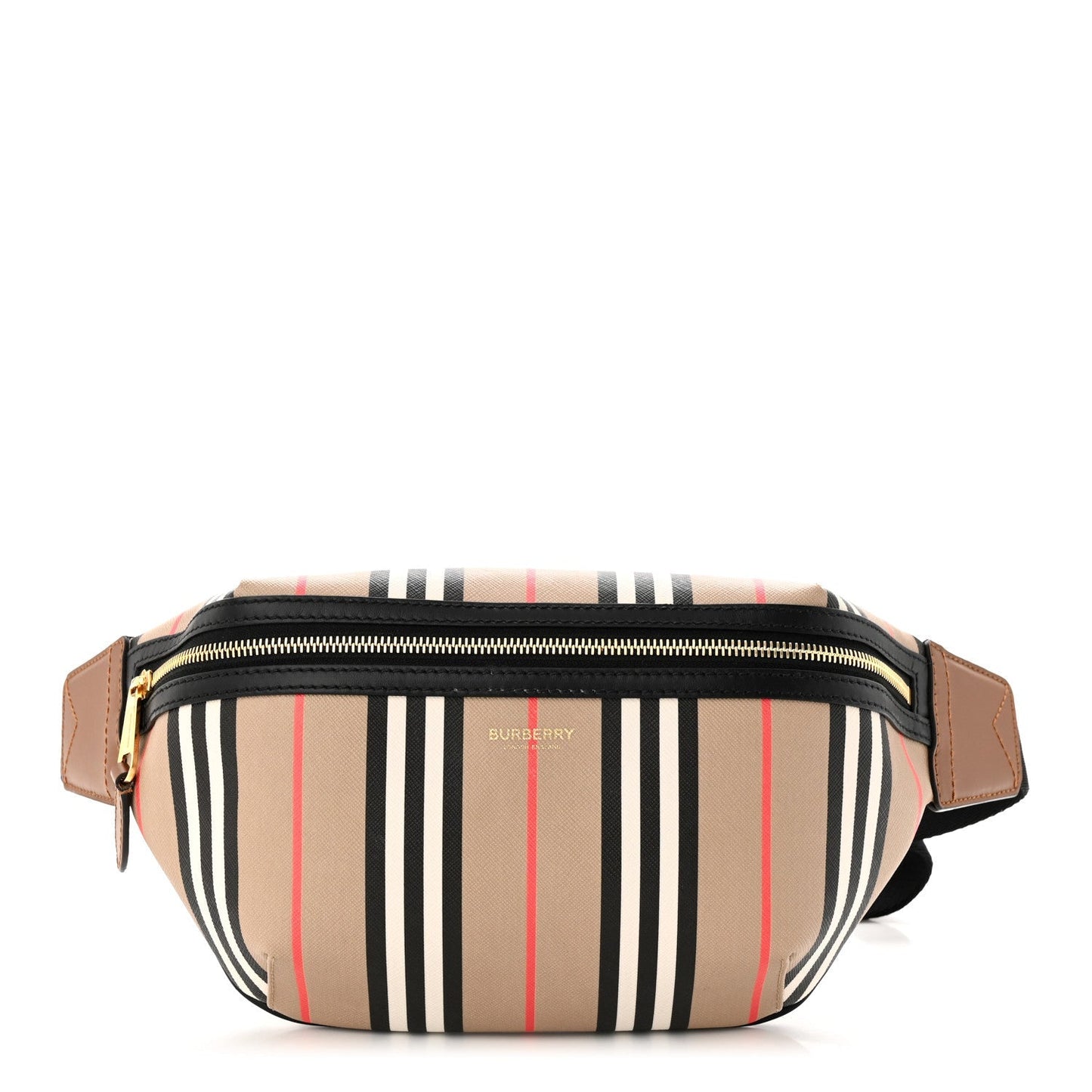 BURBERRY SONNY ICON STRIPE E-CANVAS BELT BAG