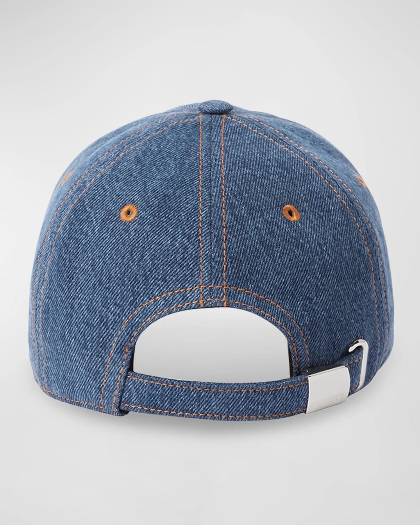 BURBERRY EMBROIDERED LOGO DENIM BASEBALL CAP