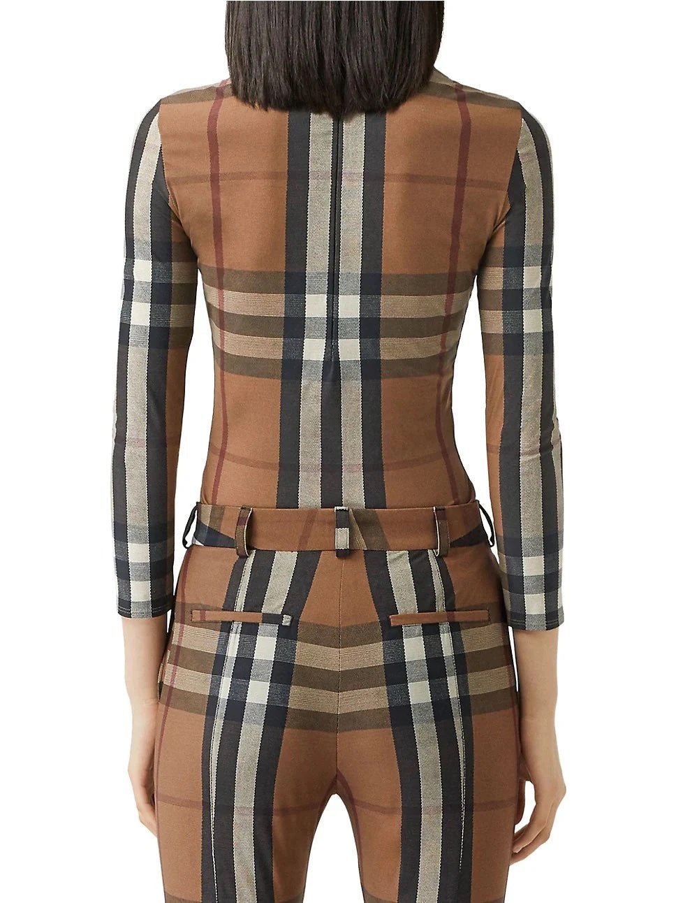 BURBERRY EMERY VINTAGE CHECK JERSEY TURTLENECK TOP