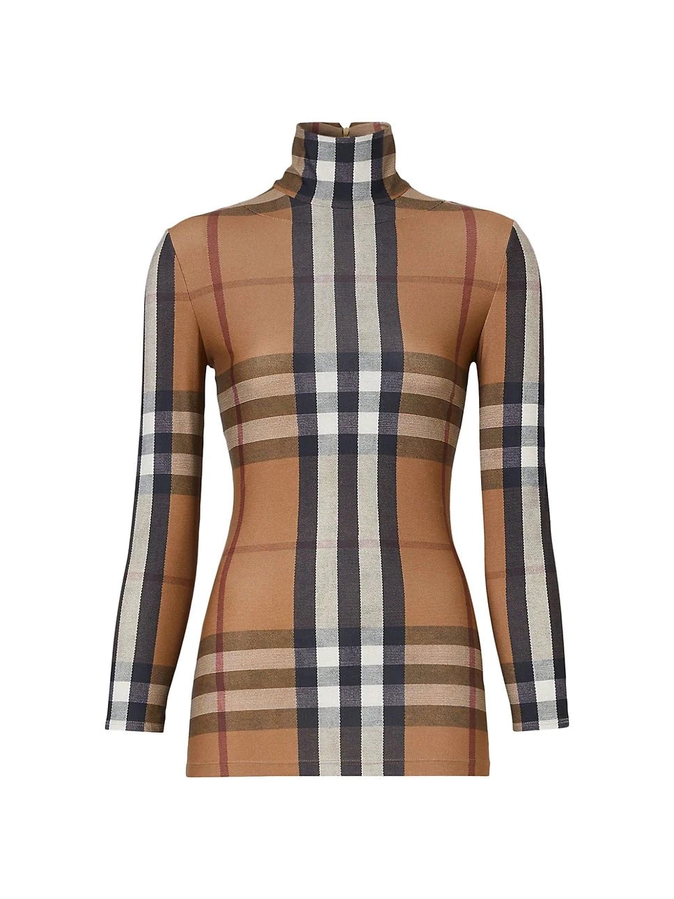 BURBERRY EMERY VINTAGE CHECK JERSEY TURTLENECK TOP