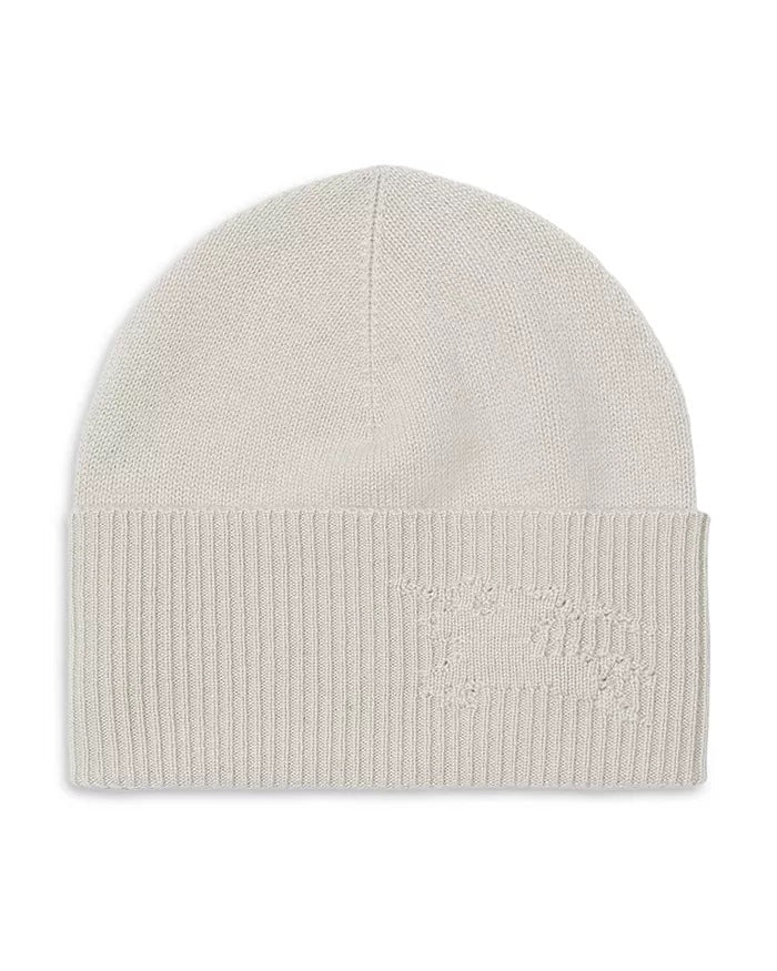 BURBERRY EQUESTRIAN KNIGHT CASHMERE BEANIE