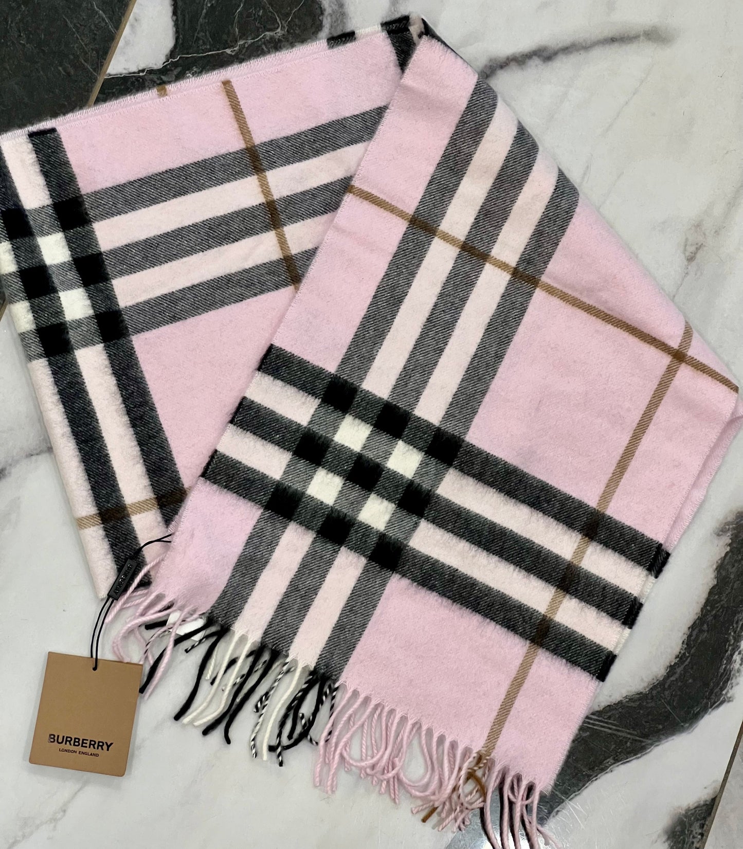 BURBERRY GIANT CHECK CASHMERE SCARF