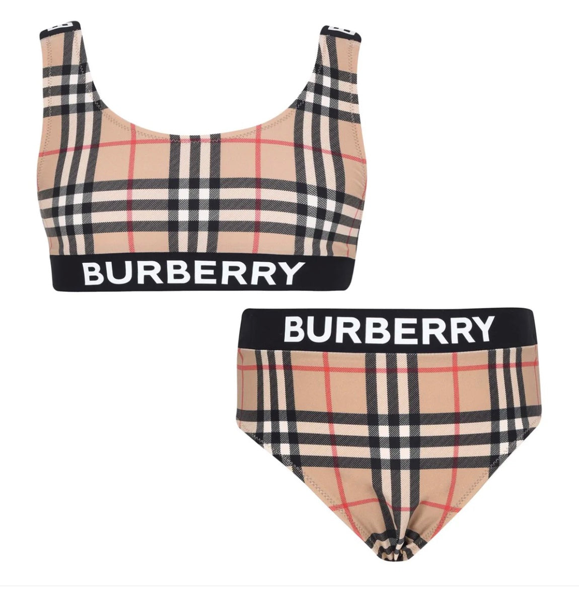 BURBERRY GIRL'S LIANA ICON STRIPE TWO PIECE BIKINI SET