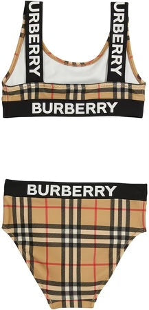 BURBERRY GIRL'S LIANA ICON STRIPE TWO PIECE BIKINI SET