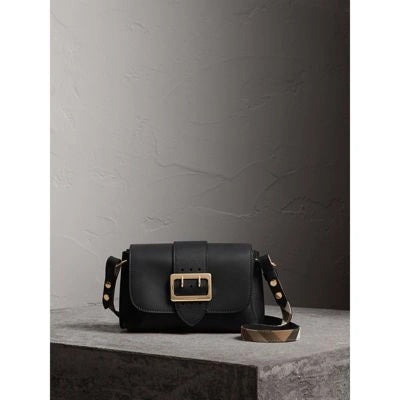 BURBERRY CALFSKIN LEATHER MEDIUM BUCKLE CROSSBODY BAG
