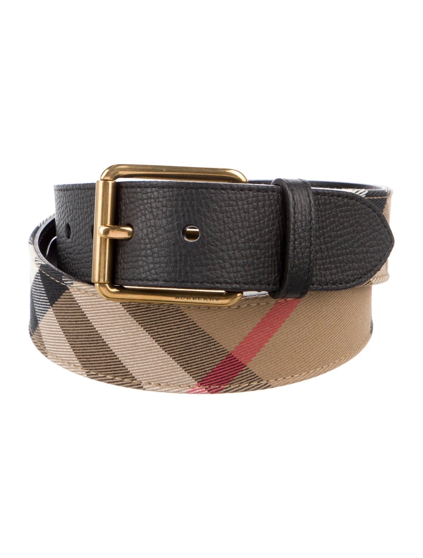 BURBERRY GRAINY LEATHER HOUSE CHECK BELT