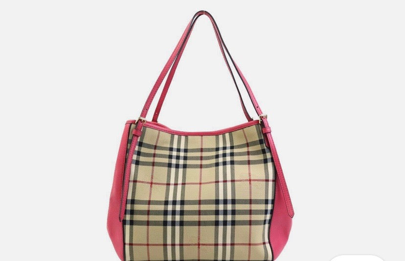 BURBERRY HAYMARKET CHECK CANTERBURY TOTE BAG