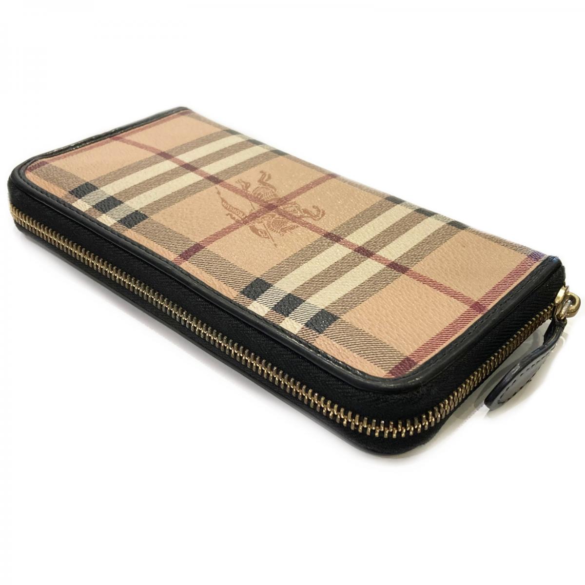 BURBERRY HAYMARKET CHECK LARGE ZIPPY WALLET
