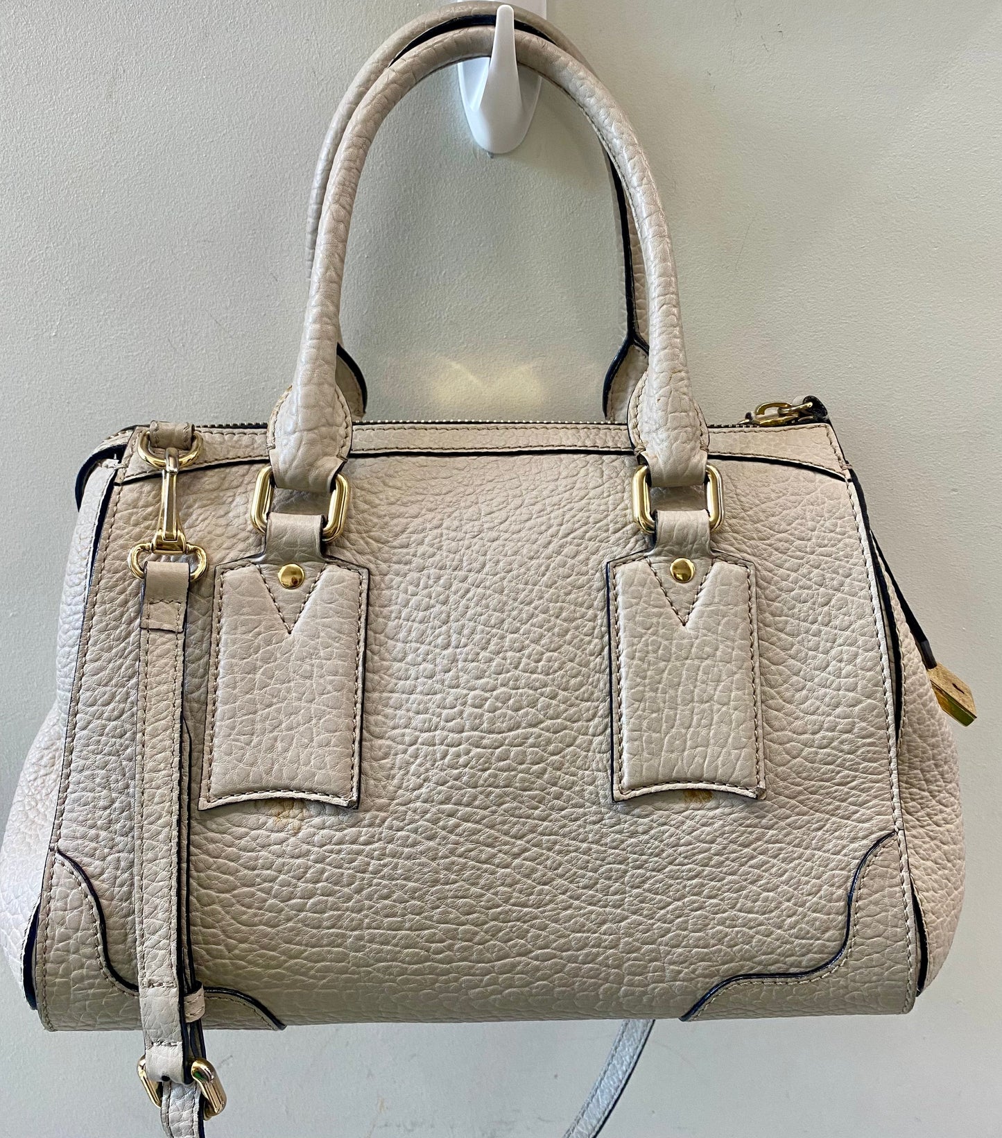 BURBERRY HERITAGE GRAINED LEATHER SMALL GLADSTONE SATCHEL
