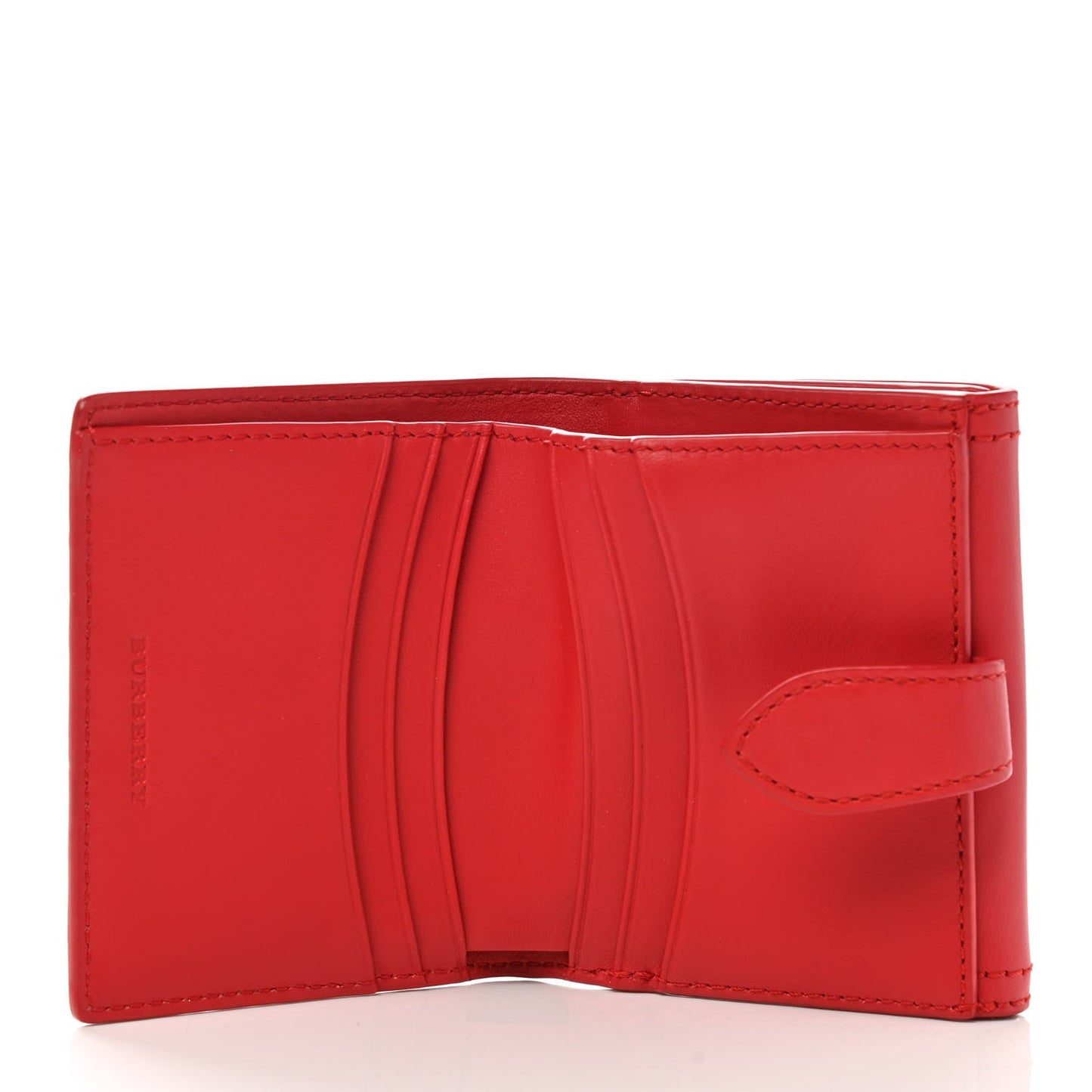 BURBERRY HOUSE CHECK LUNA FRENCH WALLET RED