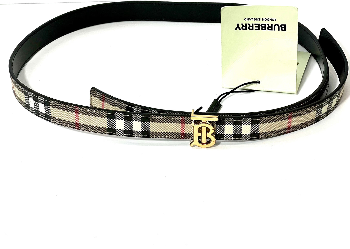 BURBERRY HOUSE CHECK TB BUCKLE BELT