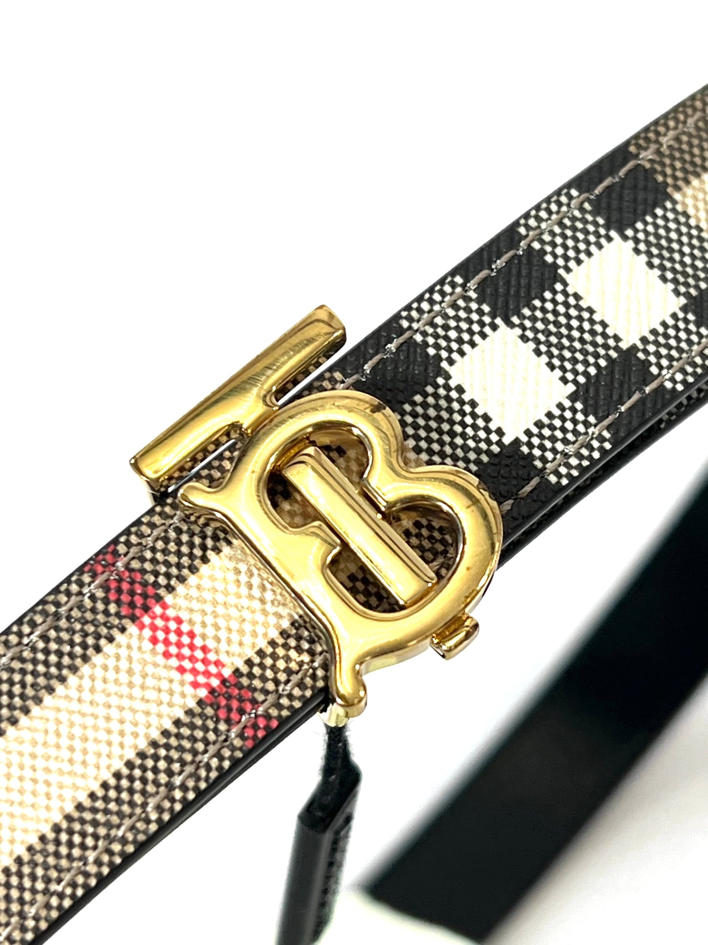 BURBERRY HOUSE CHECK TB BUCKLE BELT