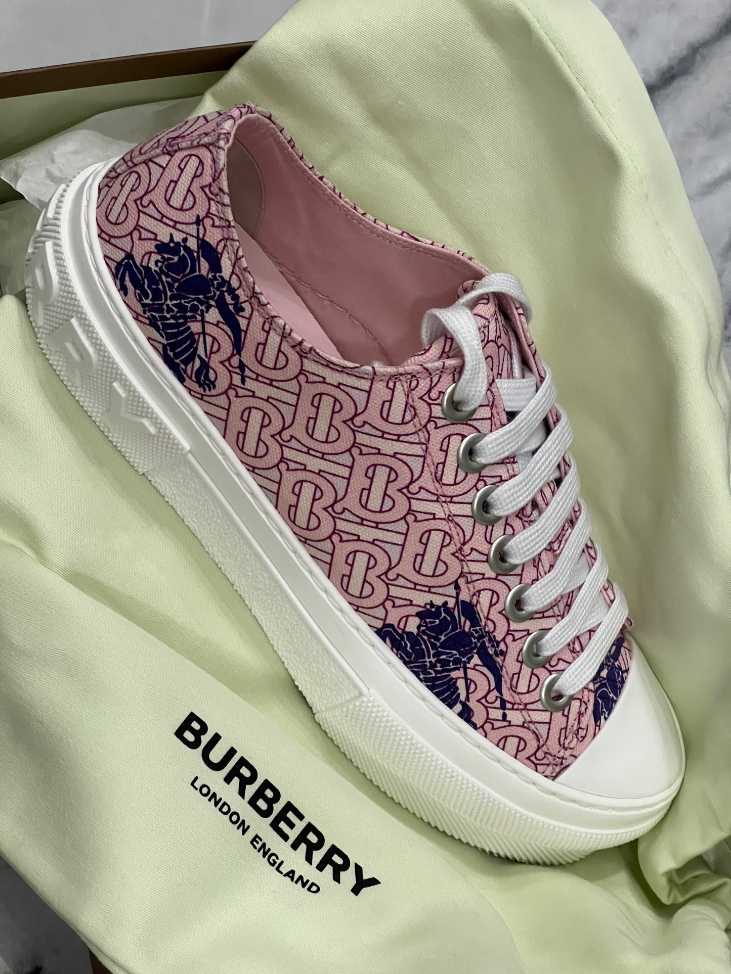 BURBERRY JACK EKD MONOGRAM PLATFORM SNEAKERS