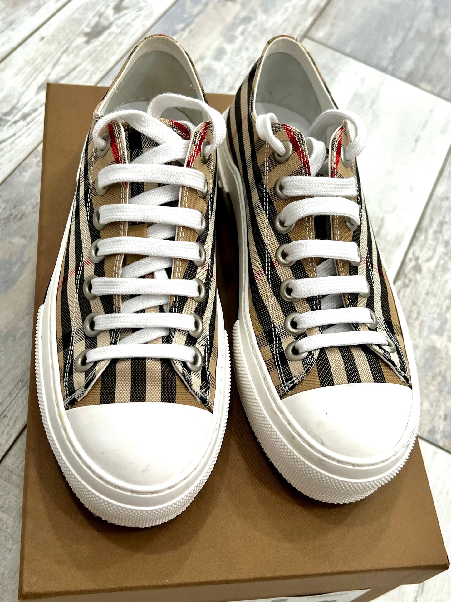 BURBERRY VINTAGE CHECK JACK LOW-TOP SNEAKERS