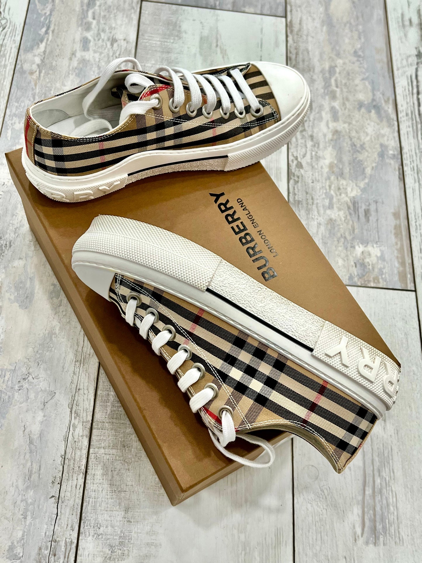 BURBERRY VINTAGE CHECK JACK LOW-TOP SNEAKERS