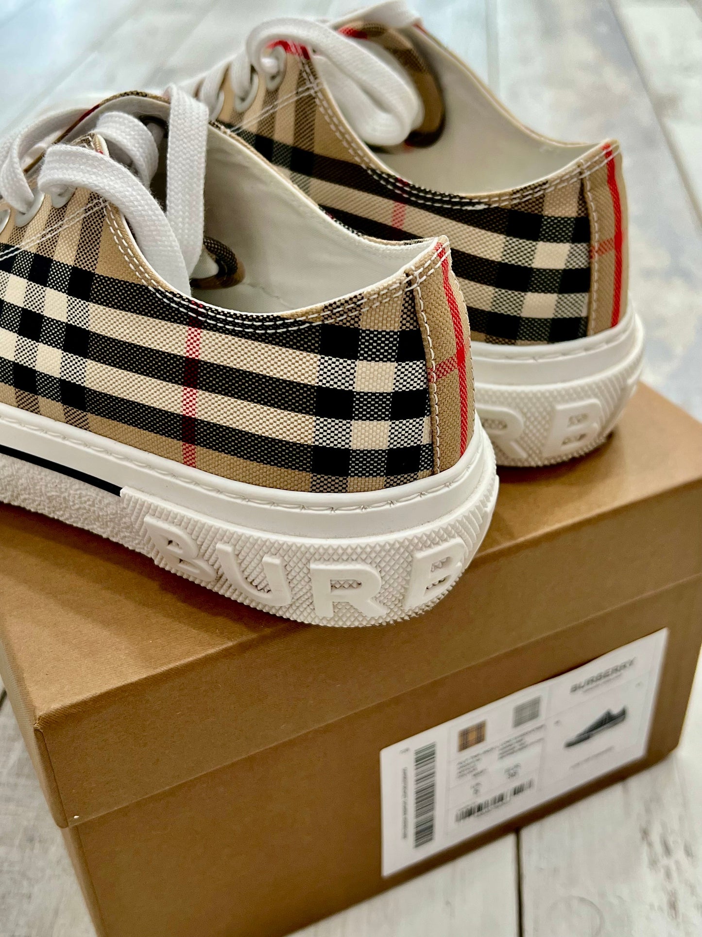 BURBERRY VINTAGE CHECK JACK LOW-TOP SNEAKERS