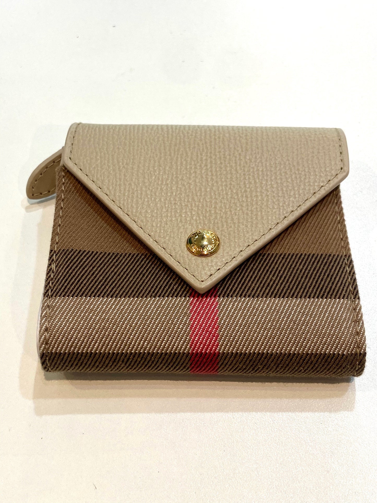 BURBERRY LILA HAYMARKET CHECK COMPACT WALLET