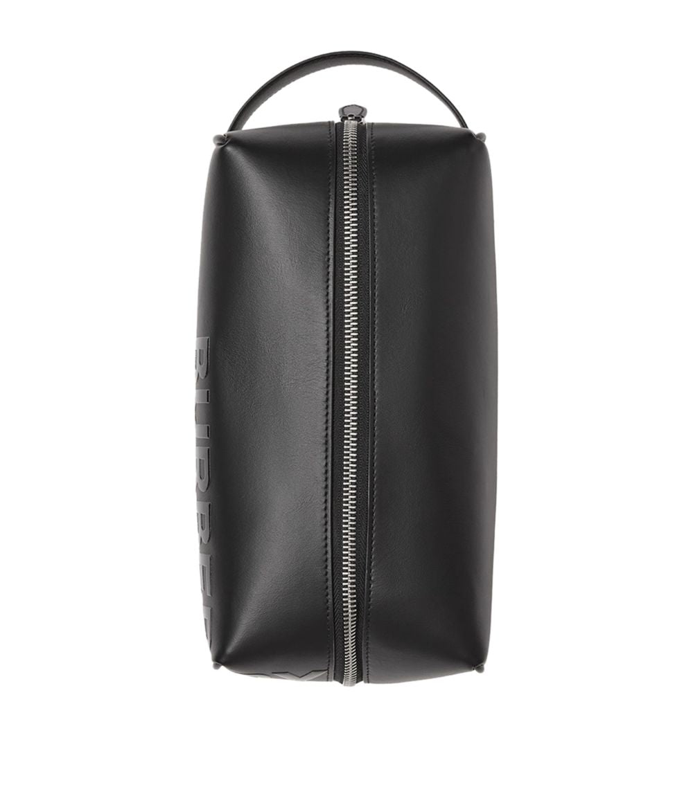 BURBERRY LEATHER HORSEFERRY TOILETRY BAG