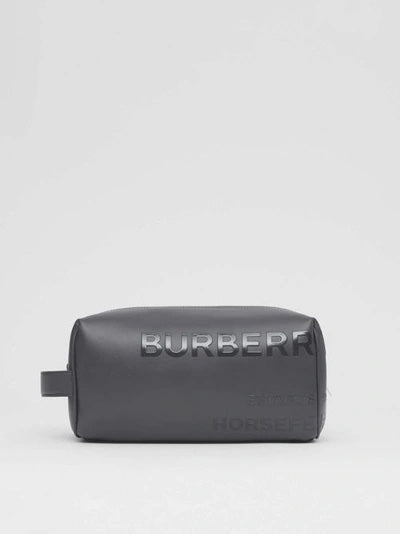 BURBERRY LEATHER HORSEFERRY TOILETRY BAG