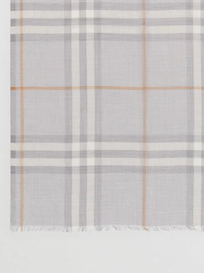 BURBERRY BEIGE GAUZE LIGHTWEIGHT GIANT CHECK SCARF