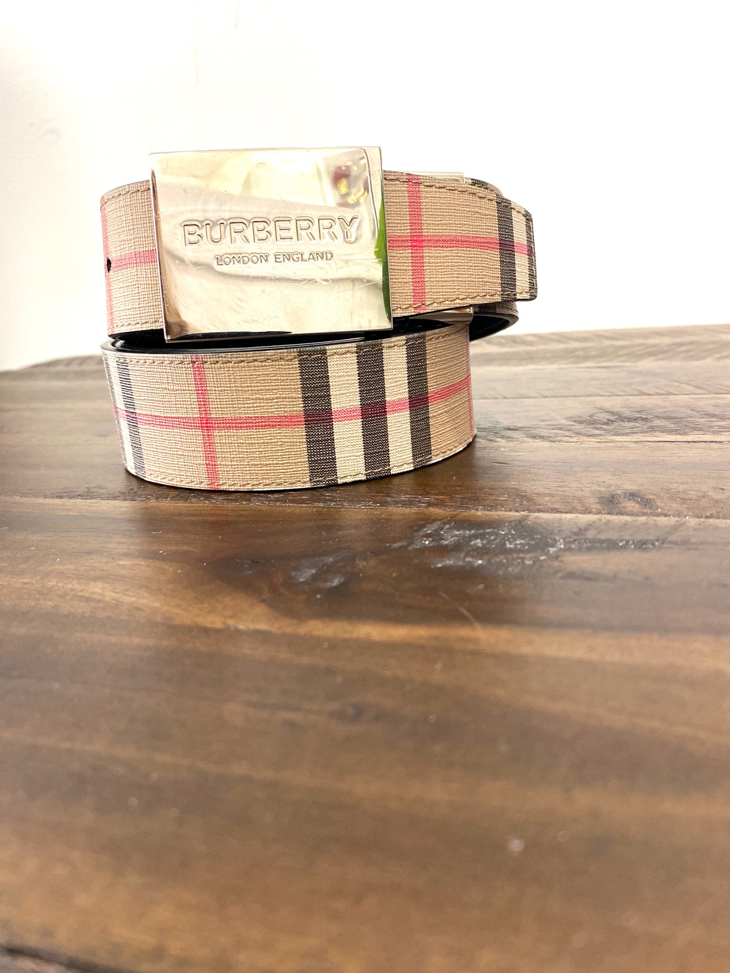 BURBERRY LOGO BUCKLE VINTAGE CHECK BELT