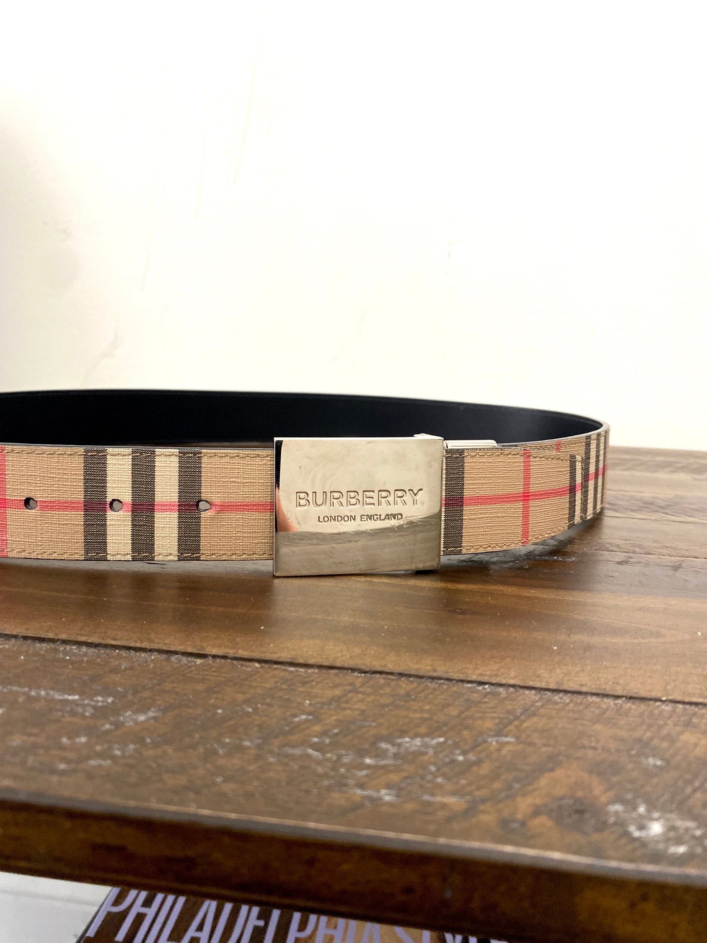 BURBERRY LOGO BUCKLE VINTAGE CHECK BELT