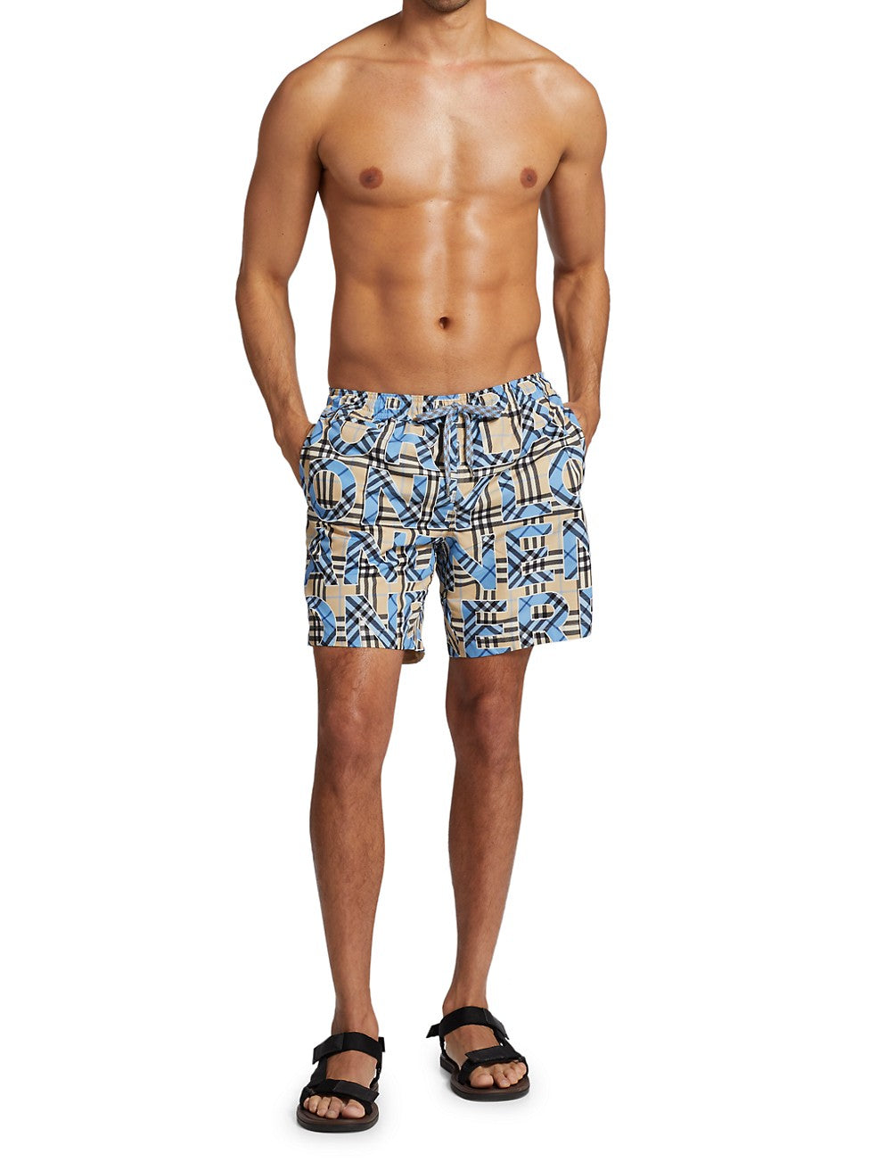 BURBERRY MARTIN LOGO VINTAGE CHECK SWIM TRUNKS