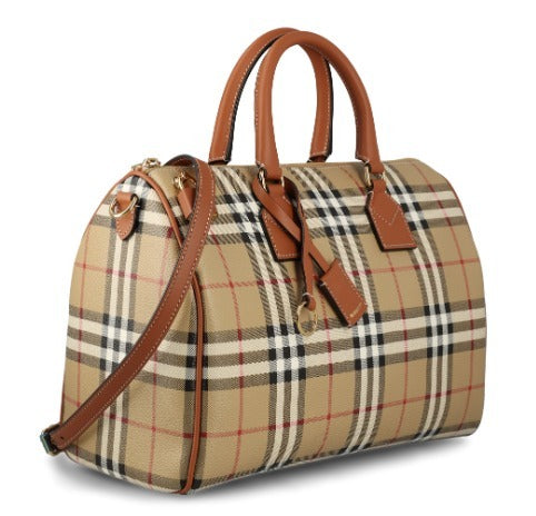 BURBERRY NOVA CHECK MEDIUM BOWLING BAG