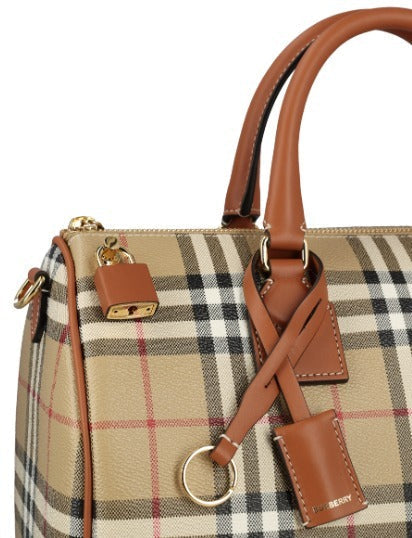 BURBERRY NOVA CHECK MEDIUM BOWLING BAG