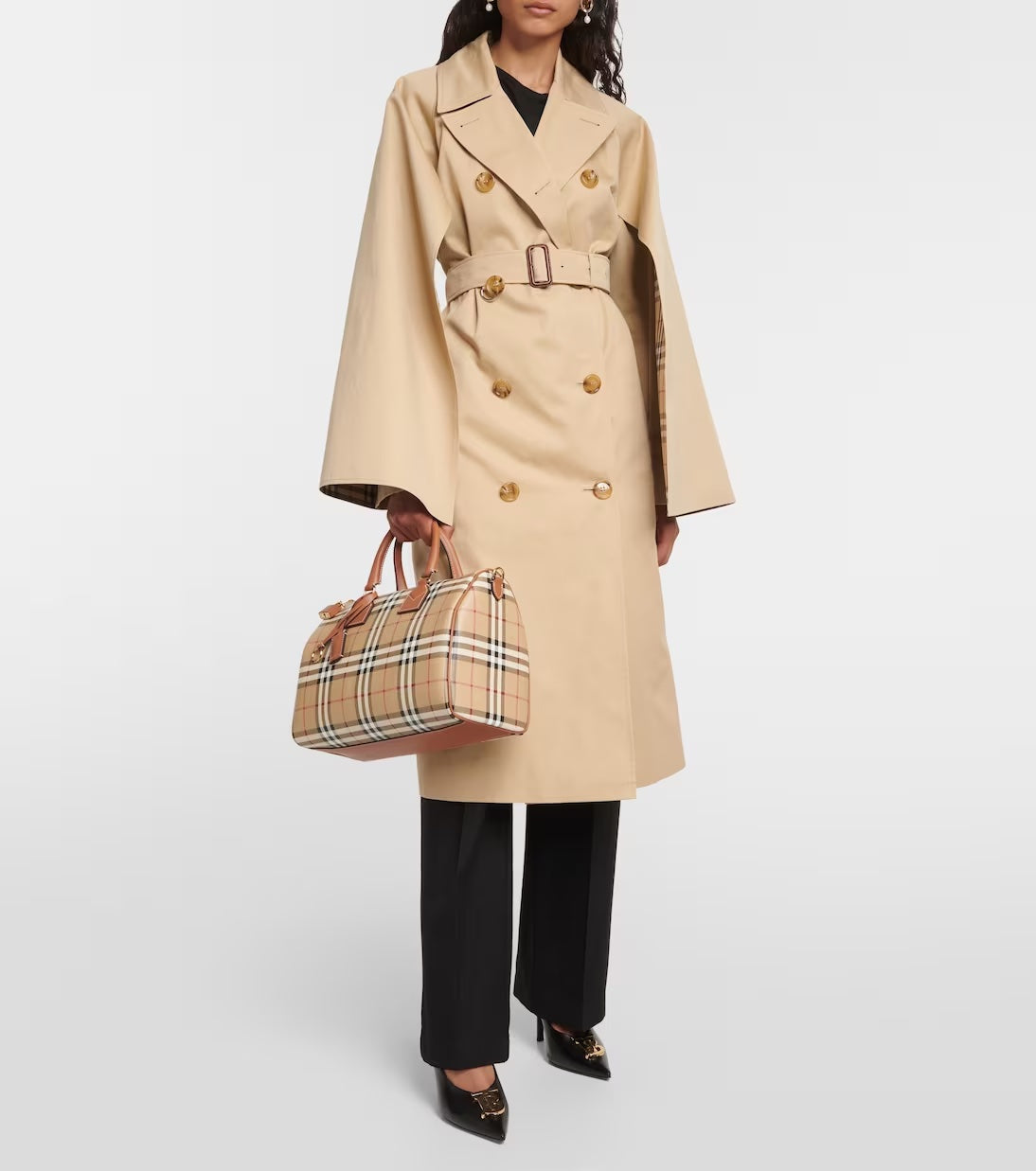 BURBERRY NOVA CHECK MEDIUM BOWLING BAG