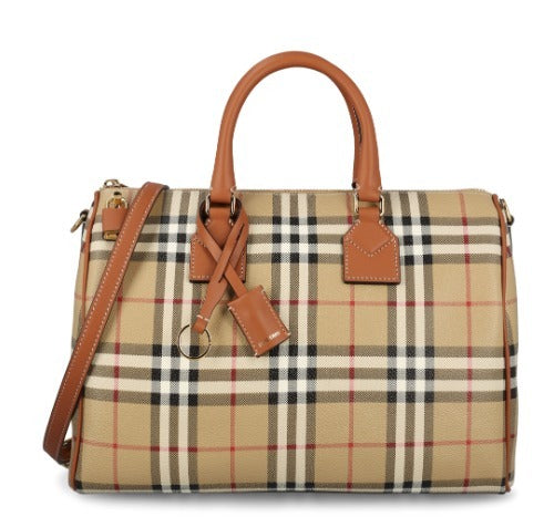 BURBERRY NOVA CHECK MEDIUM BOWLING BAG