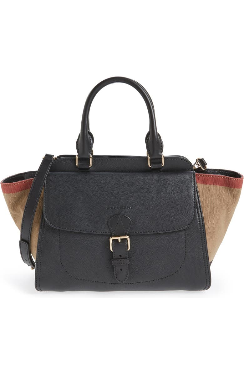 BURBERRY MEDIUM HARCOURT LEATHER SATCHEL BAG
