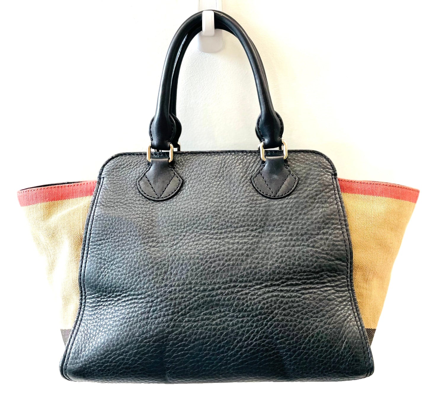 BURBERRY MEDIUM HARCOURT LEATHER SATCHEL BAG