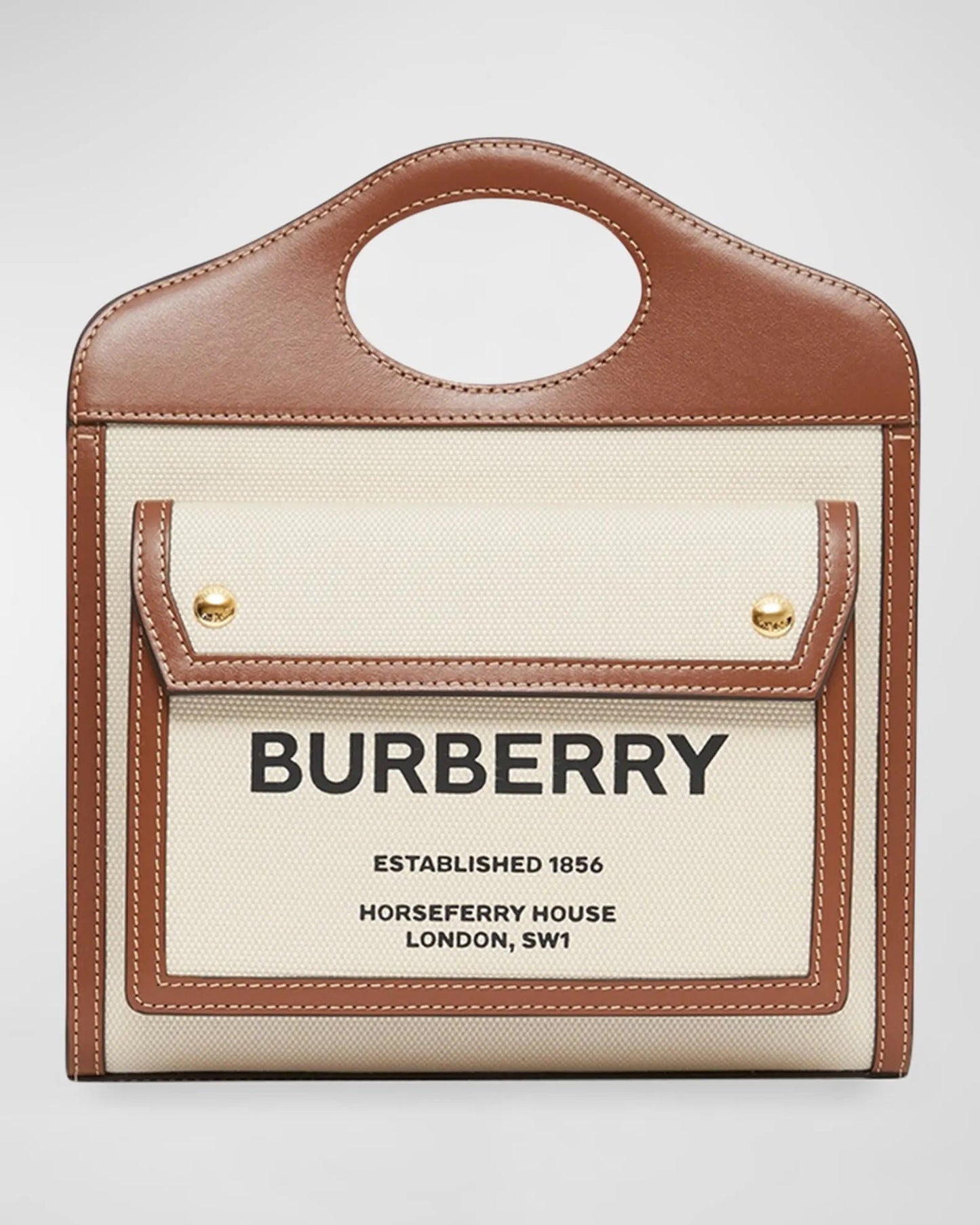 BURBERRY POCKET LOGO PRINT MEDIUM TOTE BAG
