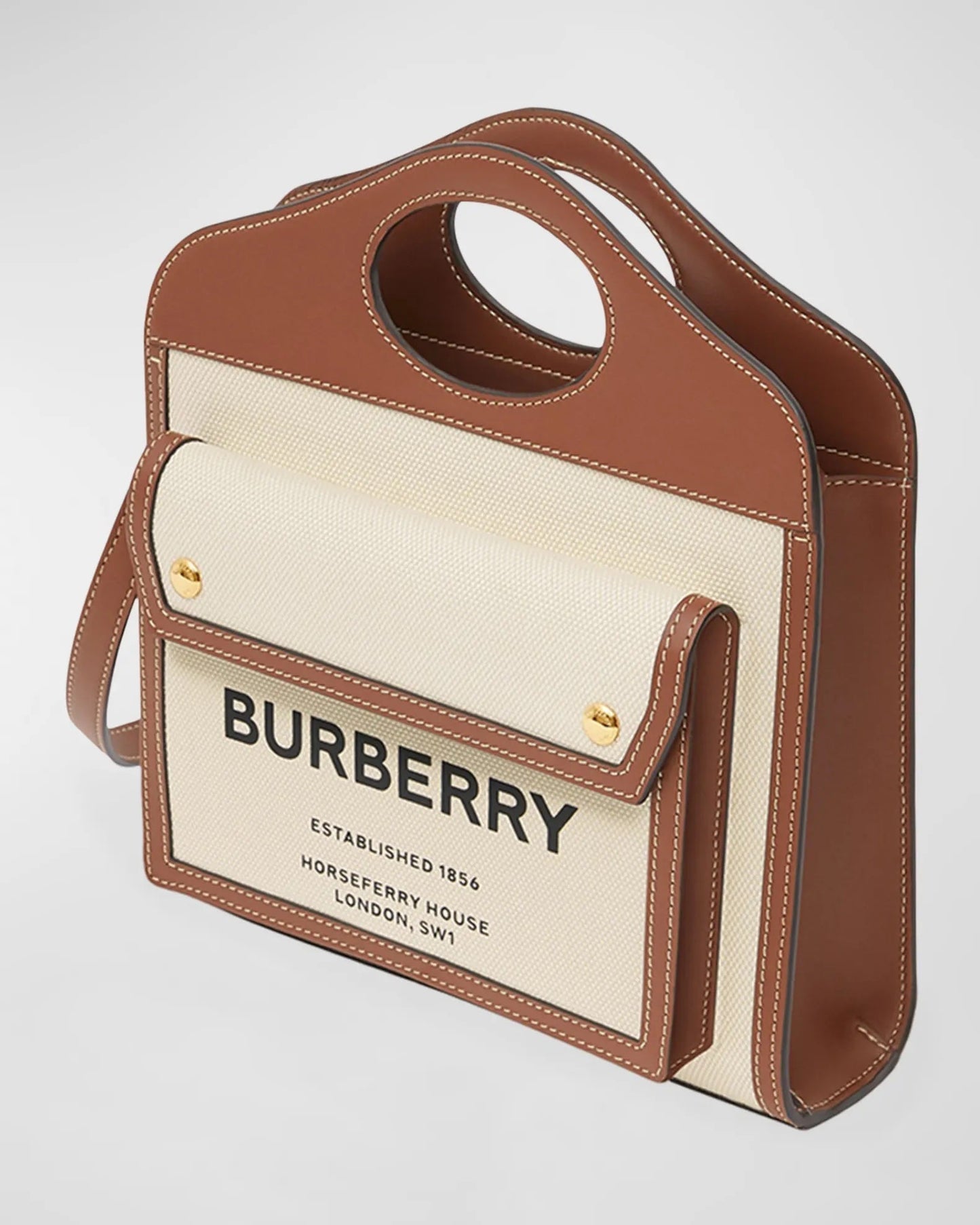 BURBERRY POCKET LOGO PRINT MEDIUM TOTE BAG