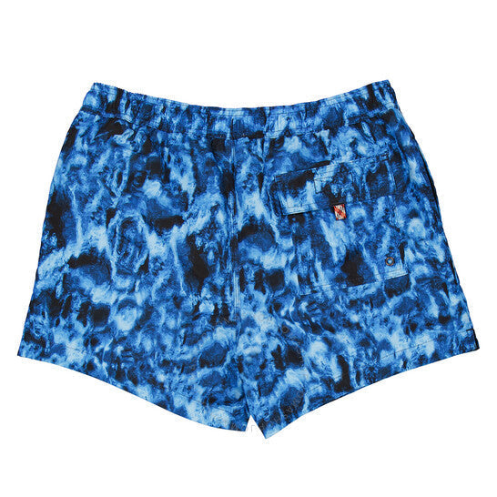 BURBERRY MEN'S MIDNIGHT BLUE NAVY GREENFORD RIPPLE PRINT SWIM SHORTS