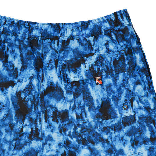 BURBERRY MEN'S MIDNIGHT BLUE NAVY GREENFORD RIPPLE PRINT SWIM SHORTS