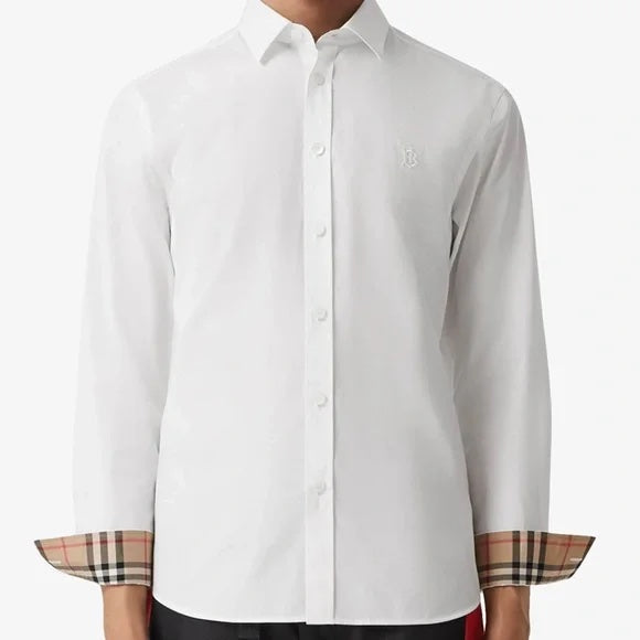 BURBERRY MEN'S SHERWOOD CHECK SLIM FIT POPLIN BUTTON UP SHIRT