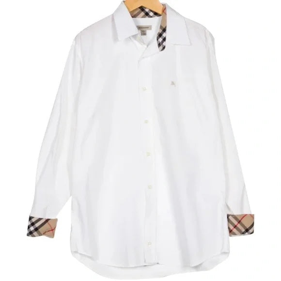 BURBERRY MEN'S SHERWOOD CHECK SLIM FIT POPLIN BUTTON UP SHIRT