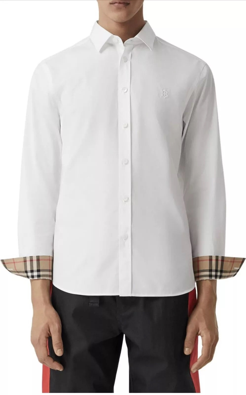 BURBERRY MEN'S SHERWOOD CHECK SLIM FIT POPLIN BUTTON UP SHIRT