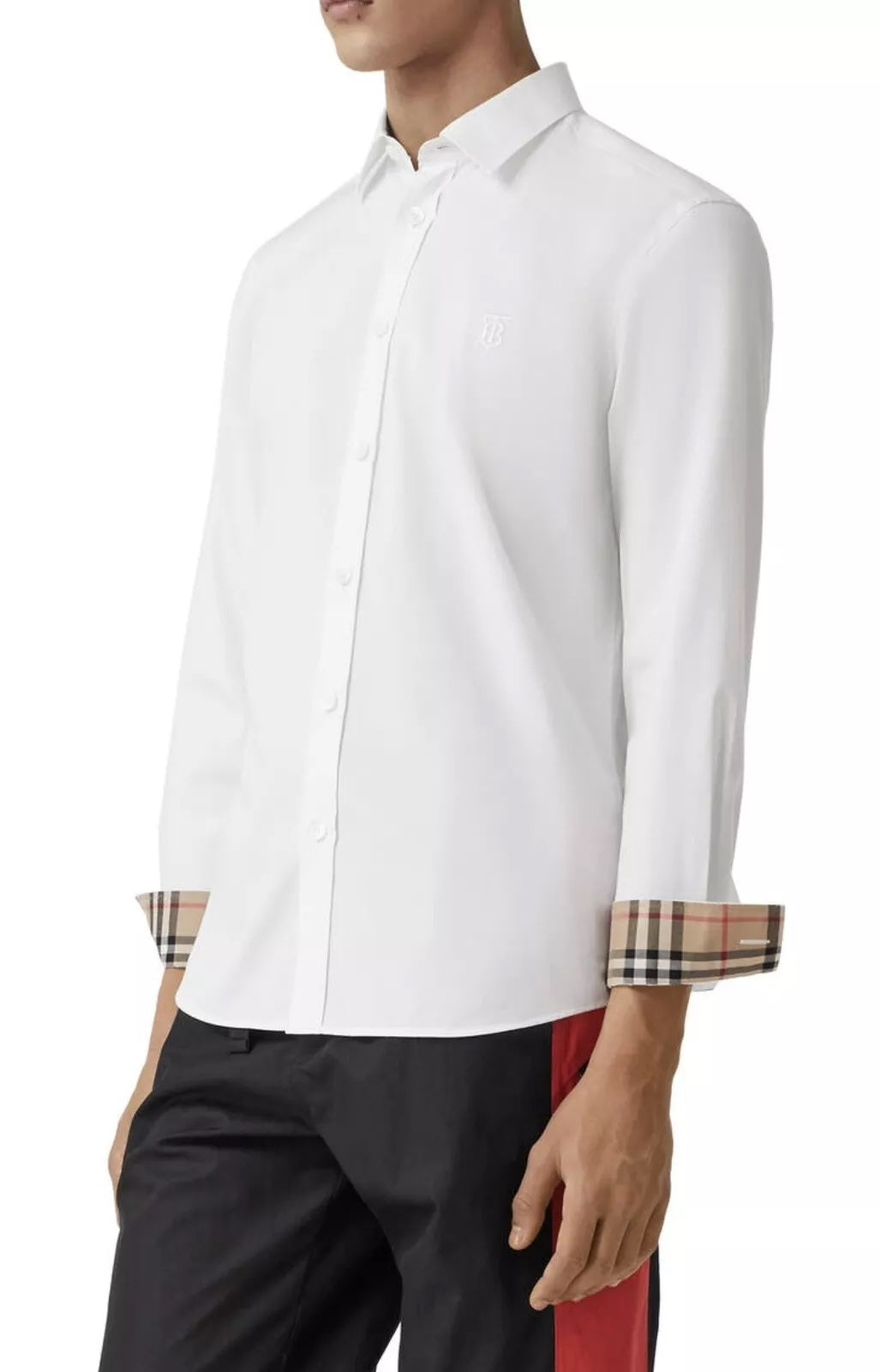 BURBERRY MEN'S SHERWOOD CHECK SLIM FIT POPLIN BUTTON UP SHIRT
