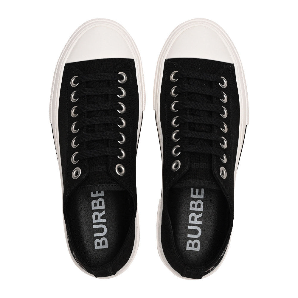 BURBERRY MEN'S CHECK EKD LACE-UP LOW TOP SNEAKERS