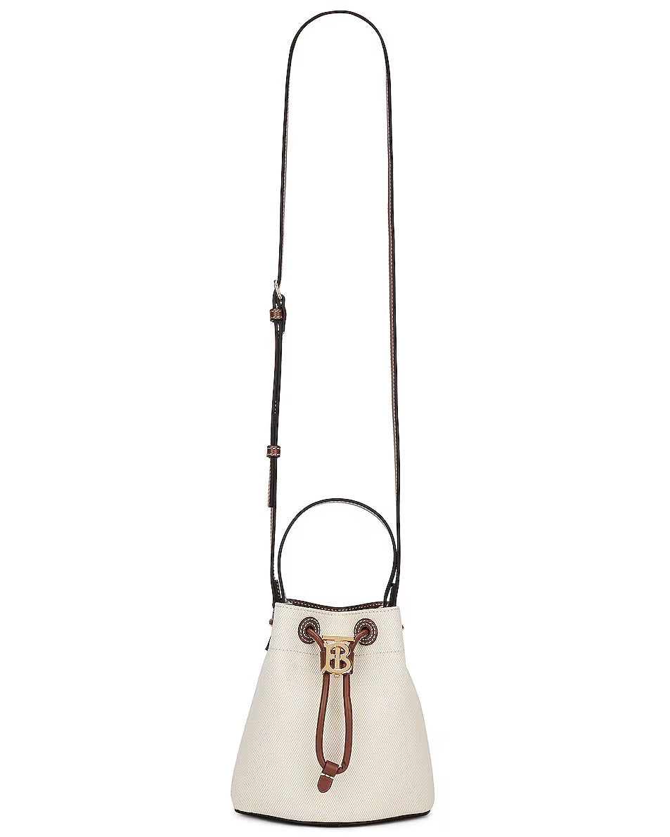 BURBERRY TB DRAWSTRING MINI BUCKET BAG